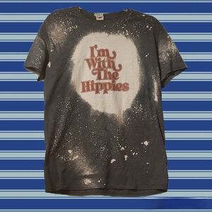 Im With The Hippies Tee - Black and White